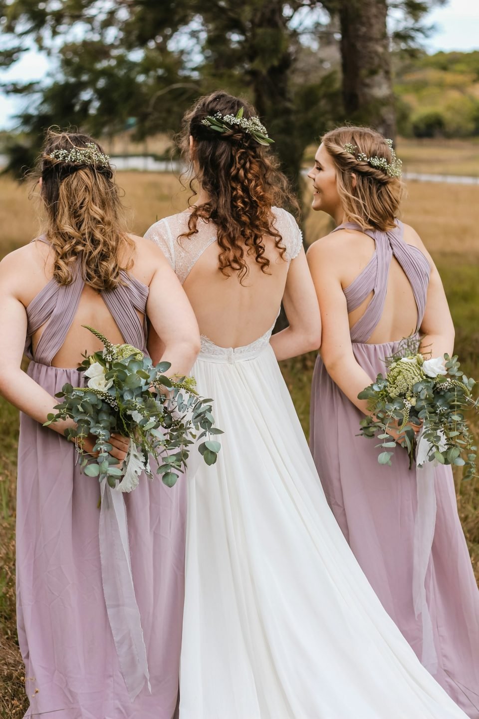Bridesmaids in sage